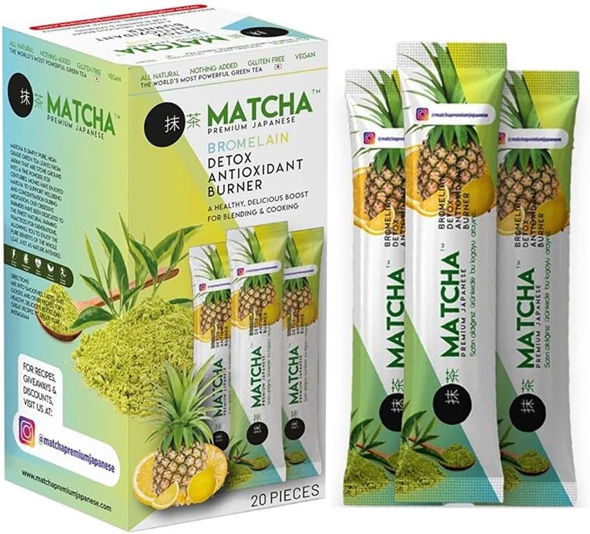 Matcha Premium Japanese Bromelain içeren 20 adet Bitki Çayı